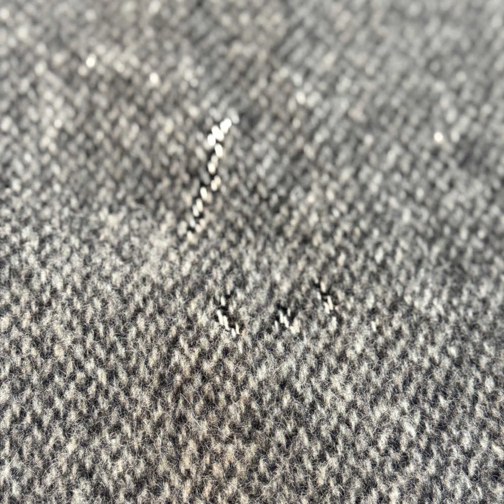 Vintage 100% Wool Herringbone Overcoat Mens Grey Long Trench Coat Made in USA - Picture 9 of 11